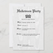 Lächelndes gotisches Skull Black & White Halloween Einladung (Rückseite)