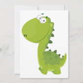 Lächelndes grünes Dino Einladung (Vorderseite)