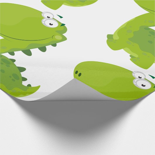 Lächelndes grünes Dino Geschenkpapier