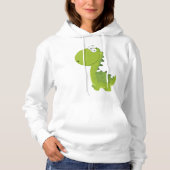 Lächelndes grünes Dino Hoodie (Vorderseite)