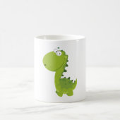 Lächelndes grünes Dino Kaffeetasse (Mittel)