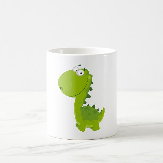 Lächelndes grünes Dino Kaffeetasse