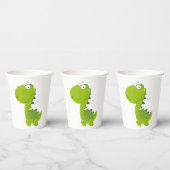 Lächelndes grünes Dino Pappbecher