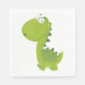 Lächelndes grünes Dino Serviette (Vorderseite)
