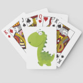 Lächelndes grünes Dino Spielkarten (Rückseite)