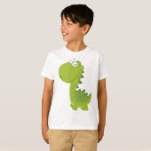 Lächelndes grünes Dino T-Shirt (Vorne ganz)