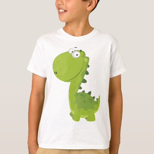 Lächelndes grünes Dino T-Shirt (Vorderseite)