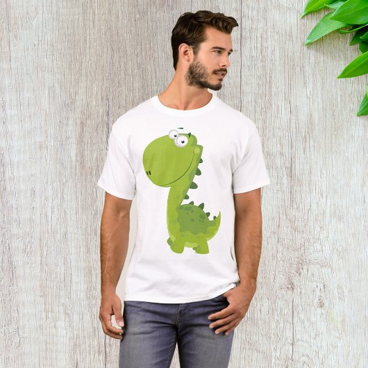 Lächelndes grünes Dino T-Shirt