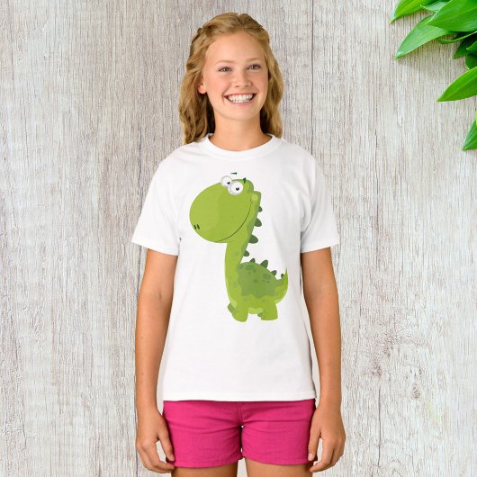 Lächelndes grünes Dino T-Shirt