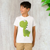 Lächelndes grünes Dino T-Shirt