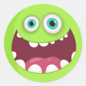 Lächelndes grünes Zeichen Runder Aufkleber (Vorderseite)