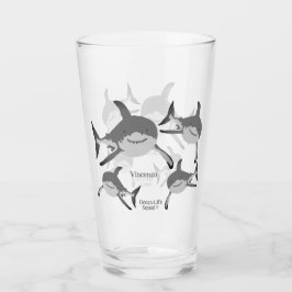 Lächelndes Hai - Leben Illustration Glas