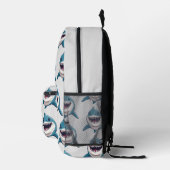Lächelndes Hai Monogramm Bedruckter Rucksack (Rechts)