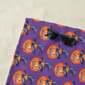 Lächelndes Halloween Kürbiswaschpapier F Strandtuch (Beispiel)