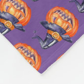 Lächelndes Halloween Kürbiswaschpapier Fleecedecke (Ecke)