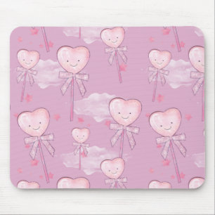 Lächelndes Herz Lollipop Mousepad