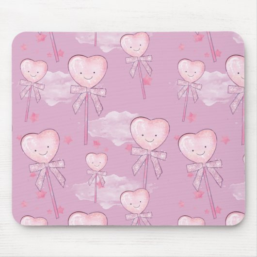 Lächelndes Herz Lollipop Mousepad (Vorne)