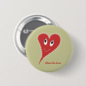 Lächelndes Herz Valentine Button (Vorne & Hinten)