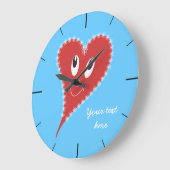 Lächelndes Herz Valentine Große Wanduhr (Winkel)
