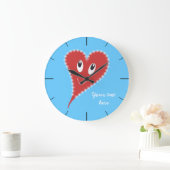 Lächelndes Herz Valentine Große Wanduhr (Zuhause)