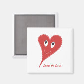 Lächelndes Herz Valentine Magnet (Vorderseite/Rückseite)