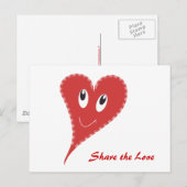 Lächelndes Herz Valentine Postkarte (Vorne/Hinten)