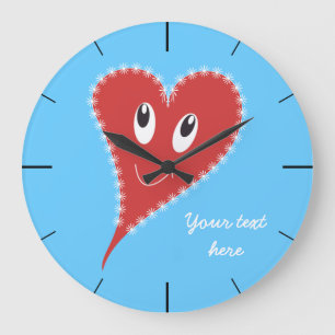Lächelndes Herz Valentinstag Große Wanduhr