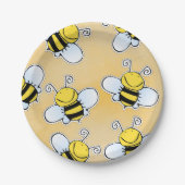 Lächelndes Honeybees Muster Pappteller (Vorderseite)