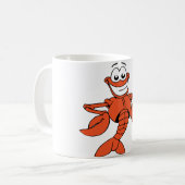 Lächelndes Hummerzeichen des Cartoon Kaffeetasse (Vorderseite Links)