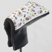 Lächelndes Hundegolden retriever Golf Headcover (3/4 Vorderseite)