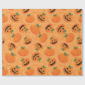 Lächelndes Jack-o’-Lantern Pumpkin Halloween Geschenkpapier (Flach)