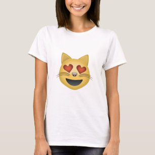 Lächelndes Katzen-Gesicht mit Herz-geformten Auge T-Shirt