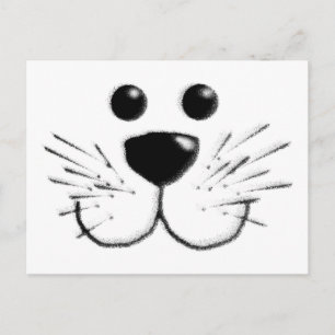 Lächelndes Katzengesicht Postkarte