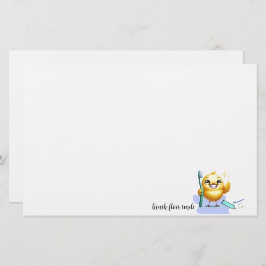 Lächelndes Kind mit Dentallogan Briefpapier (Vorne/Hinten)