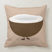 Lächelndes Kokosnuss | Wurfs-Kissen