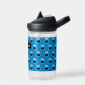 Lächelndes Krümelmonster-Muster | Name hinzufügen Trinkflasche (Links)