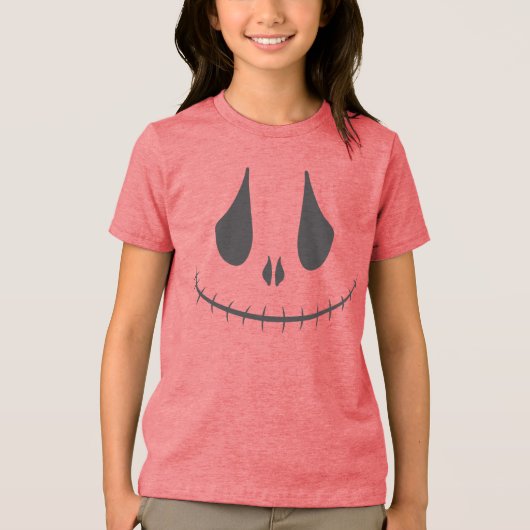 Lächelndes Kürbisgesicht Tri-Blend Shirt (Vorderseite)