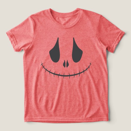 Lächelndes Kürbisgesicht Tri-Blend Shirt (Design Vorderseite)