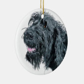Lächelndes Labradoodle Keramikornament (Rechts)