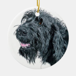 Lächelndes Labradoodle Keramikornament