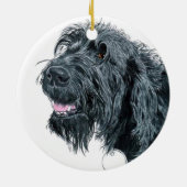 Lächelndes Labradoodle Keramikornament (Hinten)