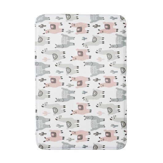 Lächelndes Lama-Muster Badematte (Vorderseite Vertikal)