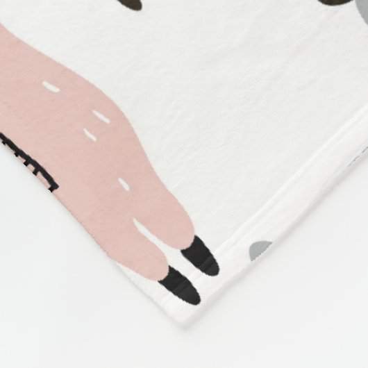 Lächelndes Lama-Muster Fleecedecke (Ecke)