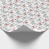 Lächelndes Lama-Muster Geschenkpapier (Ecke)