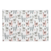 Lächelndes Lama-Muster Kissenbezug (Rückseite-Rechts)