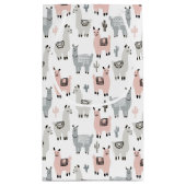 Lächelndes Lama-Muster Kleine Geschenktüte (Rückseite)