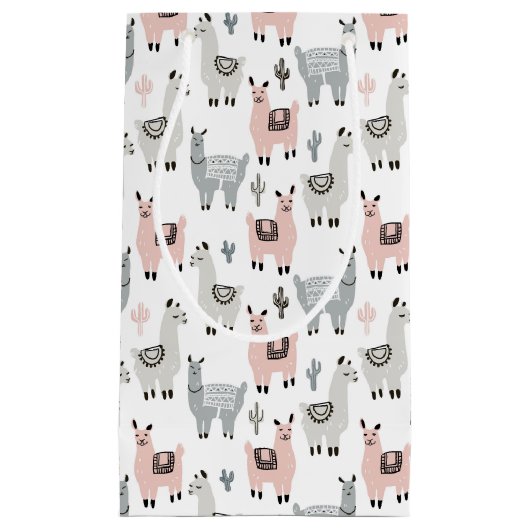 Lächelndes Lama-Muster Kleine Geschenktüte (Vorderseite)