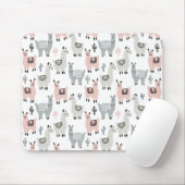 Lächelndes Lama-Muster Mousepad (Mit Mouse)