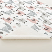 Lächelndes Lama-Muster Sherpadecke (3/4)