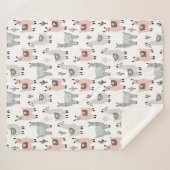 Lächelndes Lama-Muster Sherpadecke (Vorderseite (Horizontal))